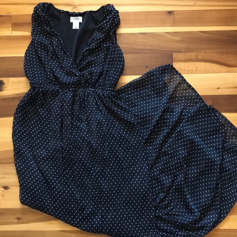 MOTHERHOOD maternity polka dot maxi dress